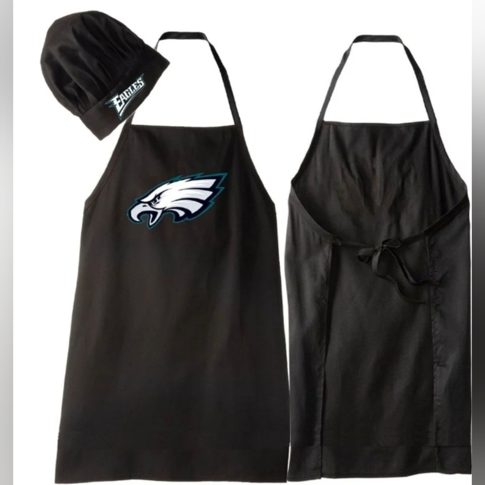 NFL Eagles Black Apron and Chef Hat Set